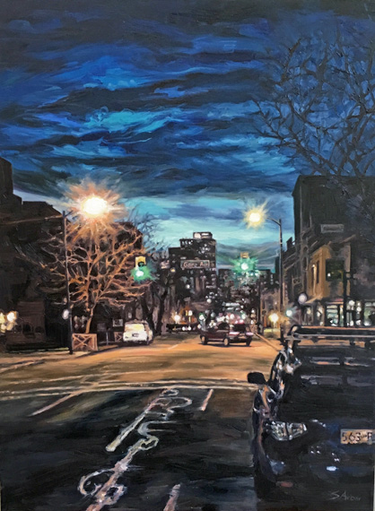 Green Light at Powell & Gore 30x40in Oil $1750