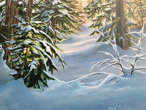 Fresh Snow 40x30in Acrylic, $2625