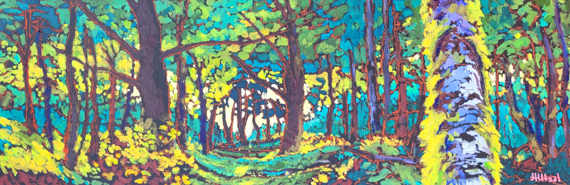 On the Way Home 36x12in Acrylic Oil and Wax, $850