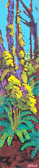Spring Ferns 6X24in Acrylic Oil and Wax, $400